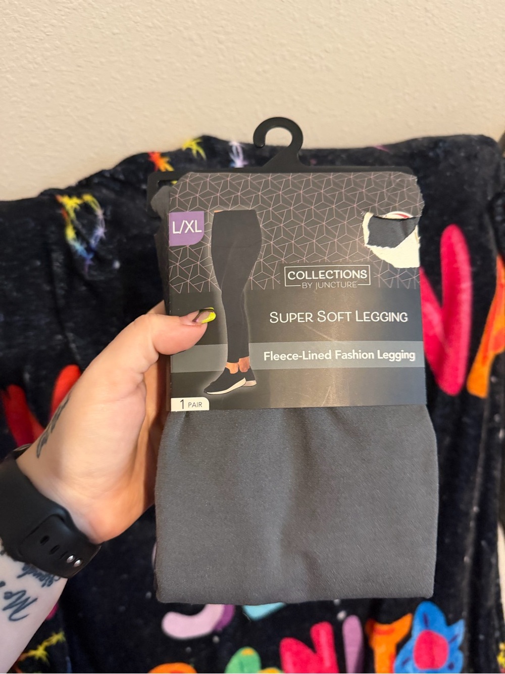 L/XL Super Soft Fleece-Lined Legging - Gray